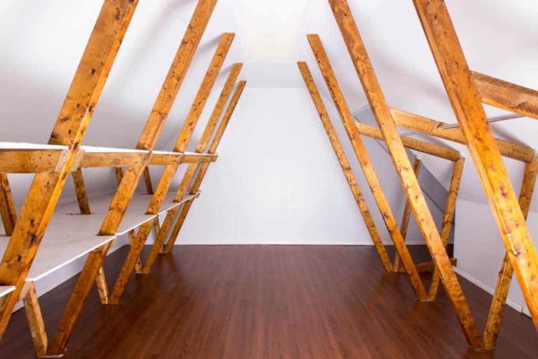 wooden storage attic loft area