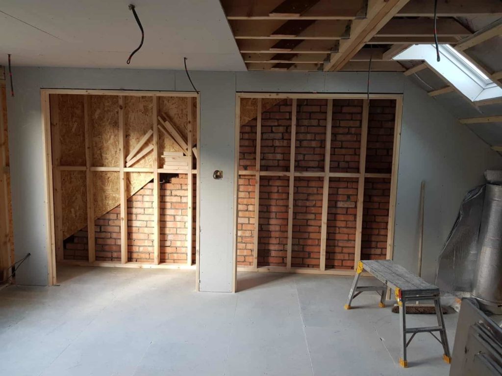 loft conversion plastering bedroom